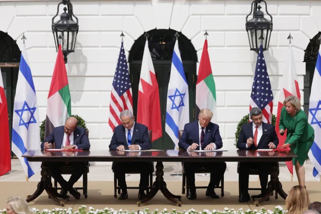 التوقيع على اتفاقات أبراهام في البيت الأبيض 15 سبتمبر/أيلول 2020 (غيتي)