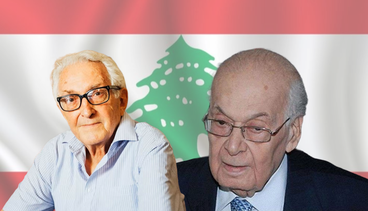 سليم الحص وجورج قرم شخصيتان لبنانيتان معروفتان اقتصاديا وفكريا (وسائل التواصل) 