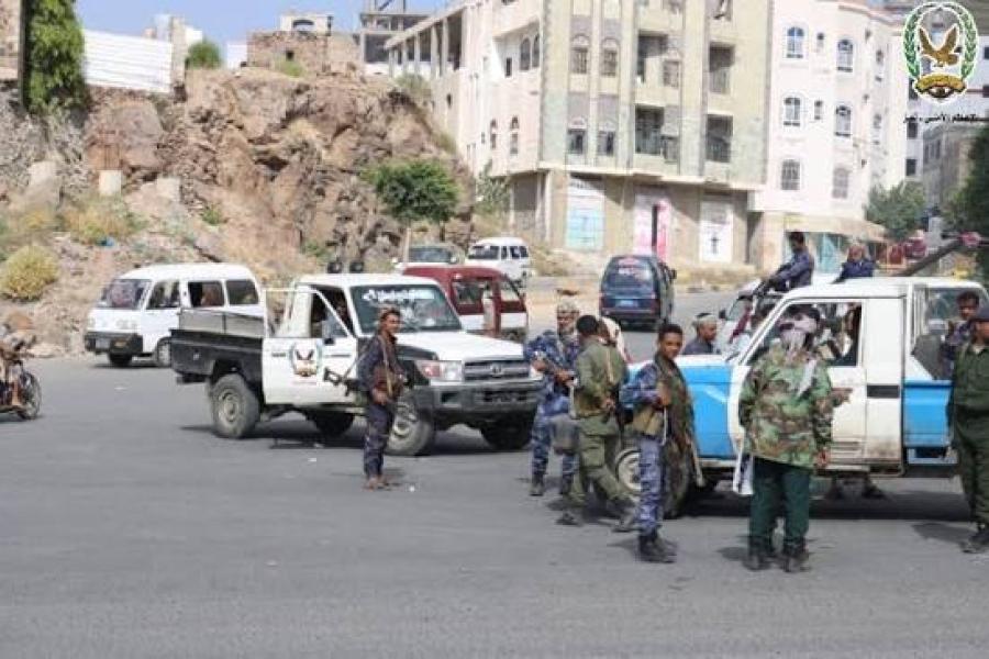 قوات الأمن في مدينة تعز (وسائل التواصل)