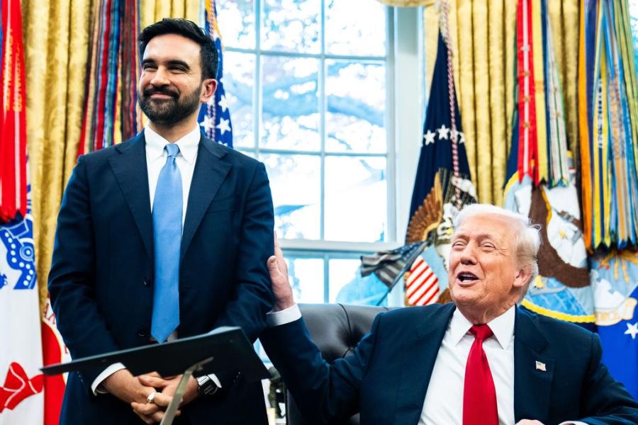 ترمب وممداني خلال لقائهما في البيت الأبيض (غيتي) 